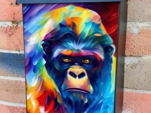 Beautiful Rainbow Orangutan Colonial Mailbox Cover