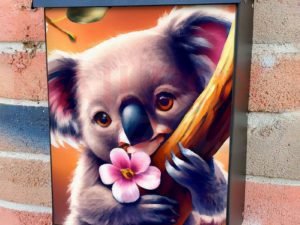 Little Koala with Flowers Colonial Mailbox Cover