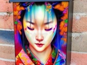 Beautiful Asian Girl Colonial Mailbox Cover