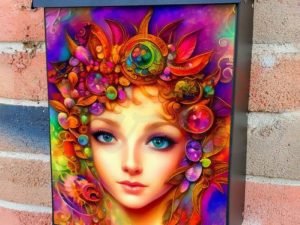 Lady of Flowers #2 Colonial Mailbox Cover