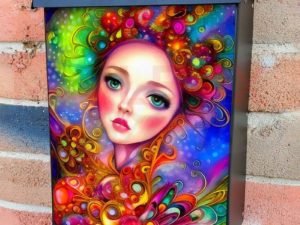 Lady of Flowers #3 Colonial Mailbox Cover