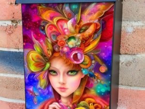 Lady of Flowers #4 Colonial Mailbox Cover