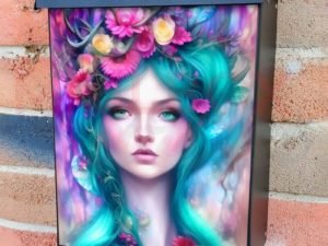 Lady of Flowers #5 Colonial Mailbox Cover