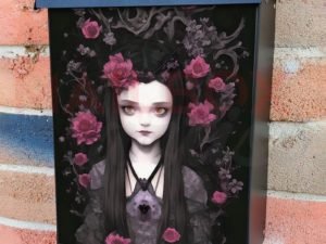 Cute Goth Girl Colonial Mailbox Cover