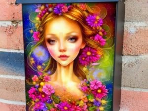 Lady of Flowers #7 Colonial Mailbox Cover