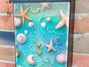 Seashells and Starfish #2 Colonial Mailbox Cover