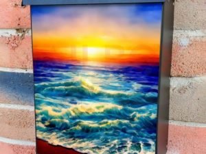 Sunset on the Beach Colonial Mailbox Cover