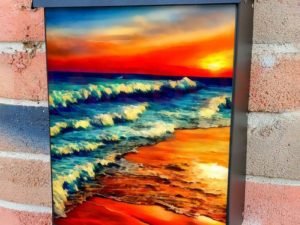 Sunset on the Beach #2 Colonial Mailbox Cover