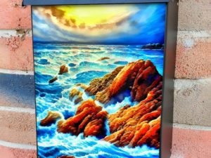 Windy Day on the Sea Colonial Mailbox Cover