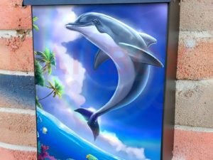Happy Jumping Dolphin Colonial Mailbox Cover