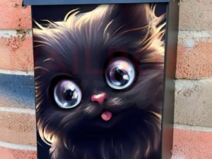 Cute Sassy Black Kitten Colonial Mailbox Cover