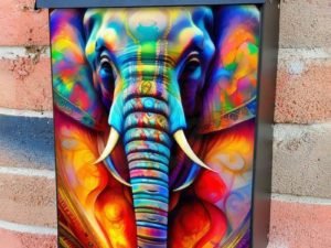 Beautiful Indian Elephant Colonial Mailbox Cover