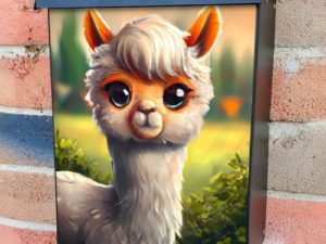 Springtime Alpaca Colonial Mailbox Cover