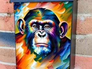 Beautiful Chimpanzee Portrait Colonial Mailbox Cover