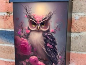Beautiful Rose Owl Colonial Mailbox Cover