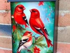 Beautiful Red Orioles Colonial Mailbox Cover