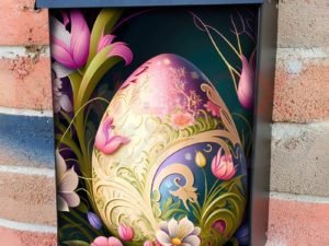 Painted Easter Eggs and Flowers #2 Colonial Mailbox Cover