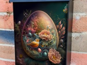 Painted Easter Eggs and Flowers #6 Colonial Mailbox Cover