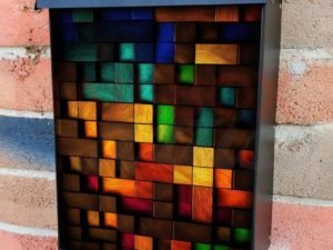 Colorful Wood Blocks #2 Colonial Mailbox Cover