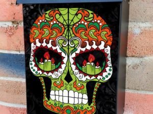 Halloween Sugar Skull  Colonial Mailbox Cover