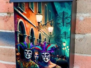 Mardi Gras Carnival #2 Colonial Mailbox Cover