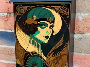 Art Nouveau Lady Portrait #2 Colonial Mailbox Cover