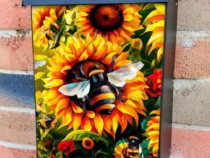 Bumblebees and Sunflowers #2 Colonial Mailbox Cover