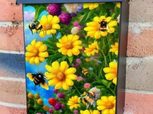 Bumblebees and Sunflowers #4 Colonial Mailbox Cover