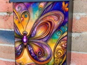 Beautiful Abstract Butterfly #2 Colonial Mailbox Cover