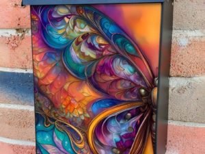 Beautiful Abstract Butterfly #3 Colonial Mailbox Cover