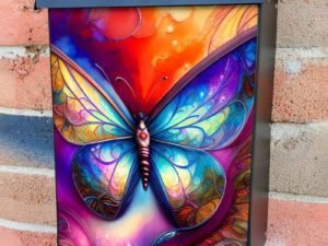 Beautiful Abstract Butterfly #4 Colonial Mailbox Cover