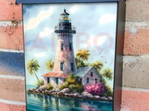 Little Lighthouse Island Colonial Mailbox Cover