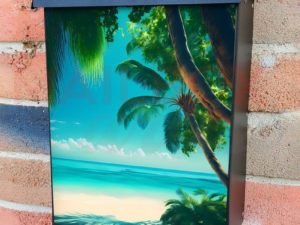 Tropical Summer Paradise Colonial Mailbox Cover