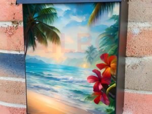 Tropical Summer Paradise #2 Colonial Mailbox Cover