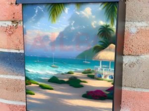 Summer Beach Gazebo Colonial Mailbox Cover