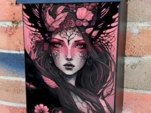 Dark Butterfly Fairy #3 Colonial Mailbox Cover