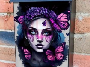 Dark Butterfly Fairy #4 Colonial Mailbox Cover
