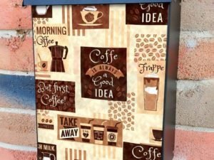 Retro Coffee Design Colonial Mailbox Cover