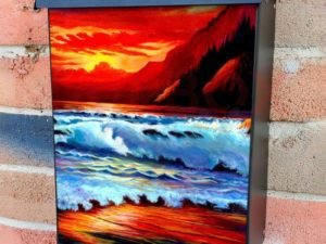 Blazing Sunset Colors Colonial Mailbox Cover