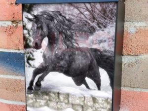 Beautiful Winter Horse #4 Colonial Mailbox Cover