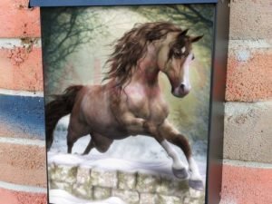 Beautiful Winter Horse #3 Colonial Mailbox Cover