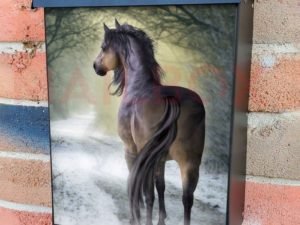 Beautiful Winter Horse #1 Colonial Mailbox Cover