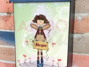Cute Angel with a Sign - Hope Colonial Mailbox Cover