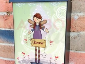 Cute Angel with a Sign - Love Colonial Mailbox Cover