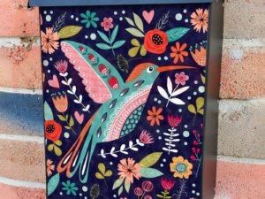 Bohemian Hummingbird and Flowers Colonial Mailbox Cover