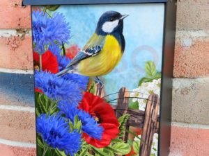 Little Bird on the Fence Colonial Mailbox Cover