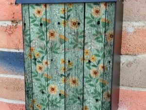 Painted Flowers on Wood #2 Colonial Mailbox Cover