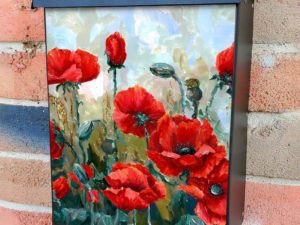 Blooming Poppy Field Colonial Mailbox Cover