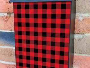 Red and Black Buffalo Plaid Design Colonial Mailbox Cover