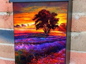 Colorful Lavender Field Colonial Mailbox Cover